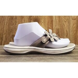 Clarks Cloudsteppers Brinkley Flora Thong Flip Flops Womens Size 9 Bronze